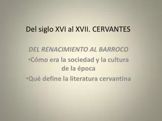 del siglo xvi al xvii cervantes
