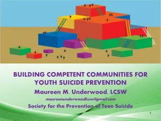 BUILDING COMPETENT COMMUNITIES FOR YOUTH SUICIDE PREVENTION Maureen M. Underwood, LCSW