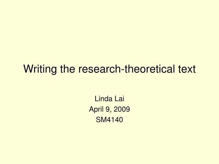 writing the research theoretical text