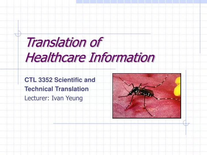 translation of healthcare information