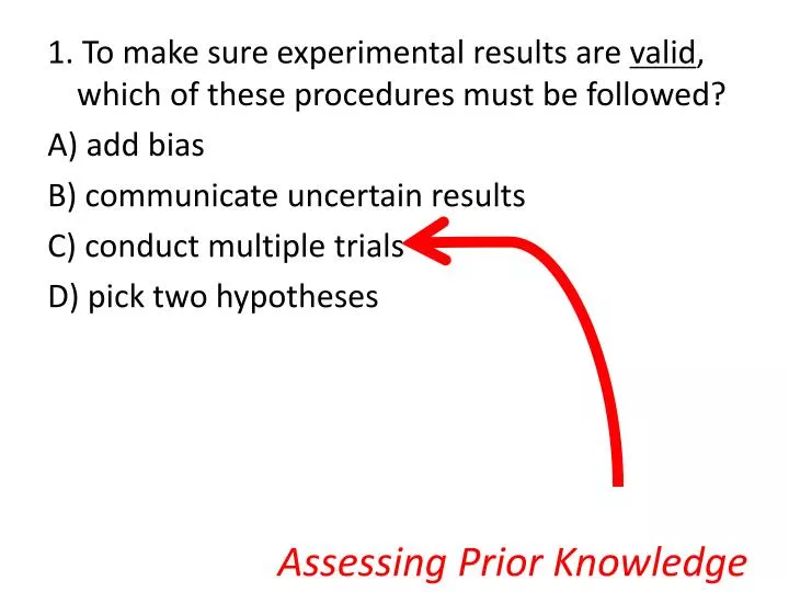 assessing prior knowledge