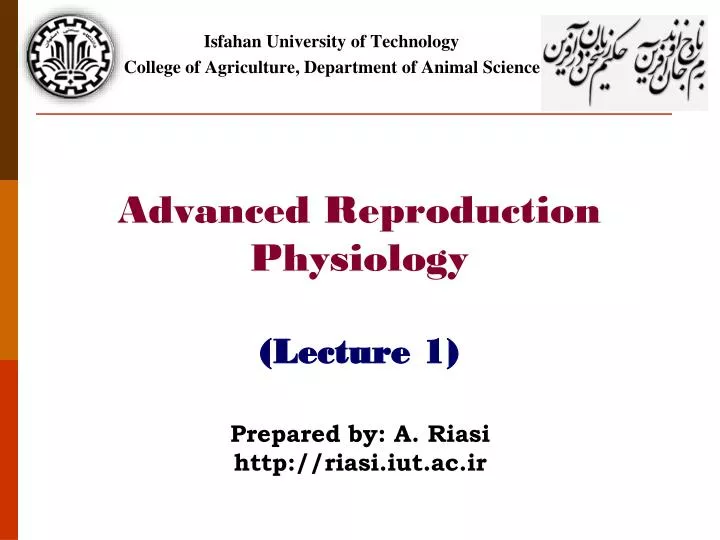 advanced reproduction physiology lecture 1