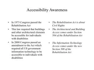 Accessibility Awareness