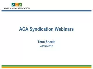ACA Syndication Webinars