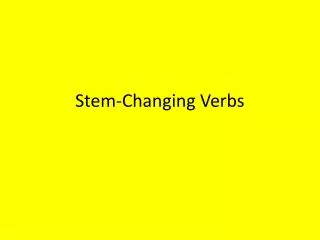 stem changing verbs