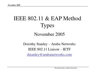 IEEE 802.11 &amp; EAP Method Types