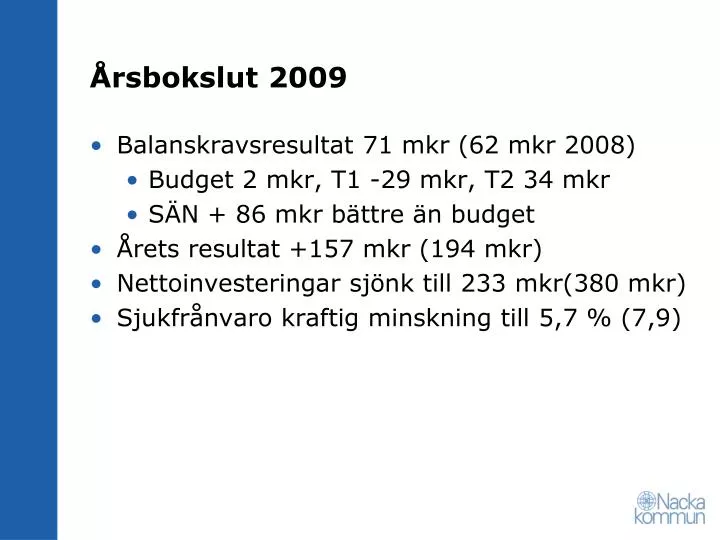 rsbokslut 2009