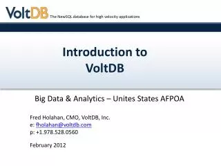 Introduction to VoltDB