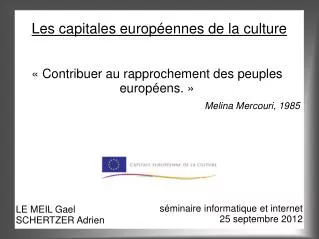 les capitales europ ennes de la culture