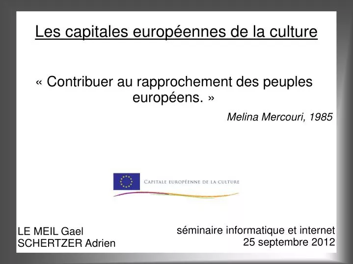 les capitales europ ennes de la culture