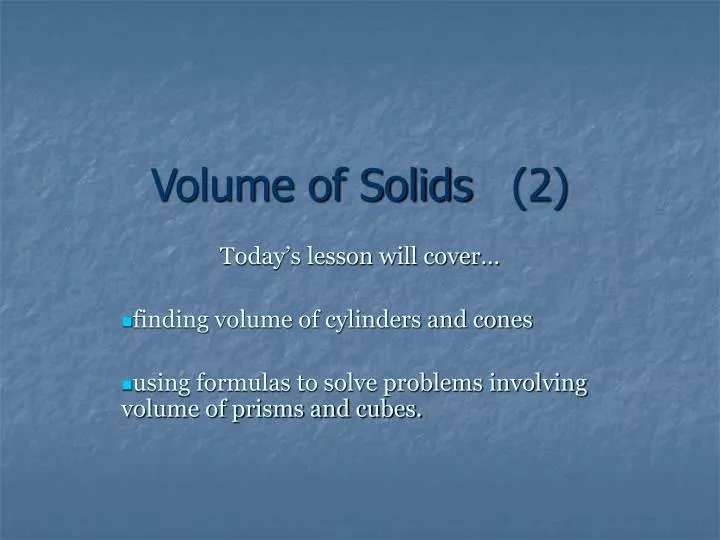 volume of solids 2
