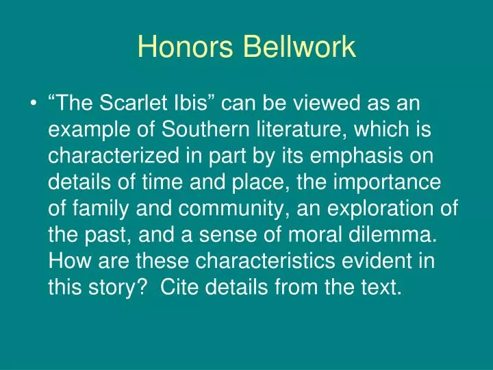honors bellwork