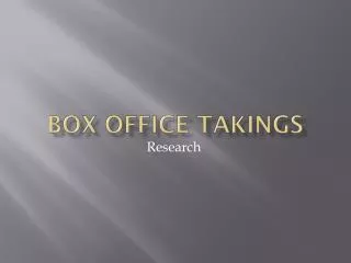 Box Office Takings