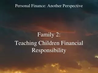 Personal Finance: Another Perspective