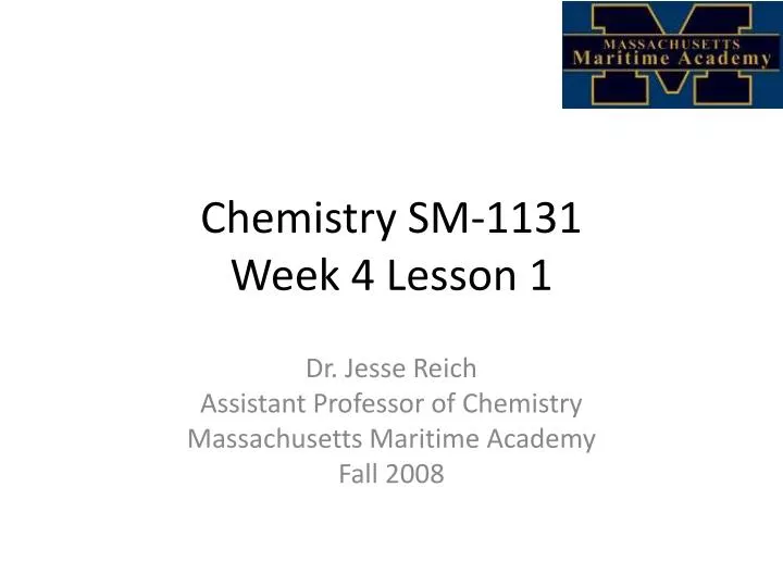 chemistry sm 1131 week 4 lesson 1