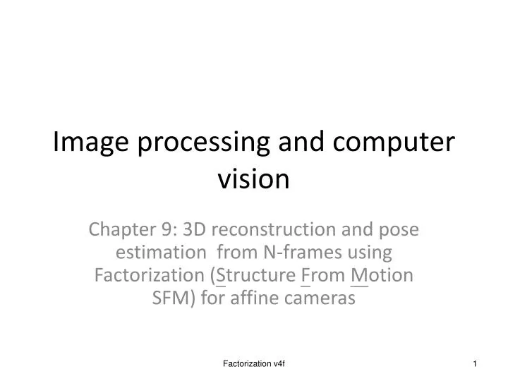 image processing and computer vision
