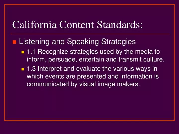 california content standards