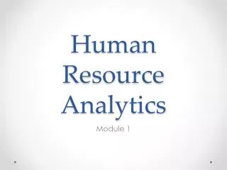 Human Resource Analytics