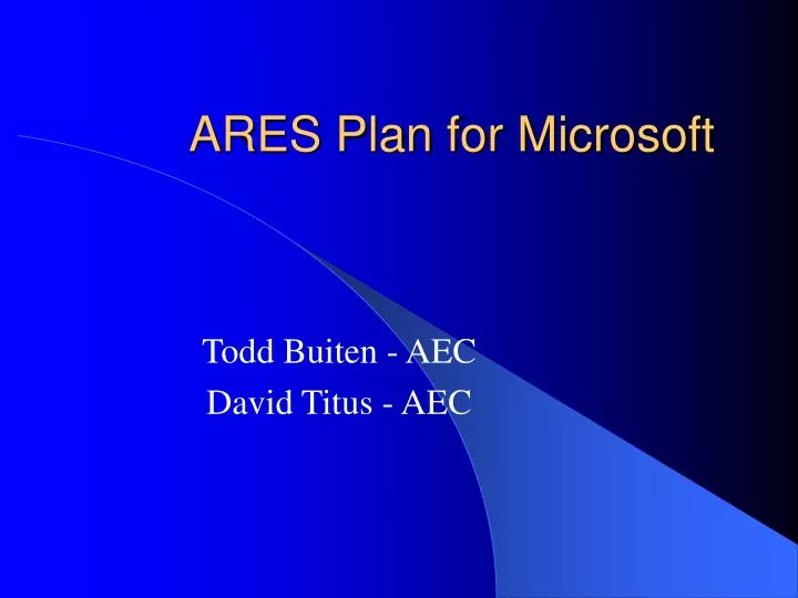 ares plan for microsoft