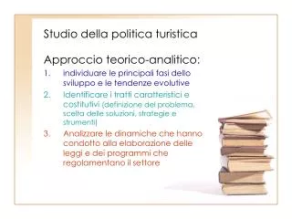 studio della politica turistica