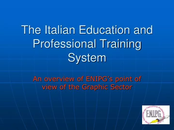 the italian education and professional training system