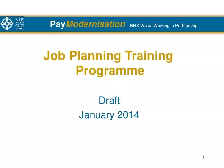 job planning training programme