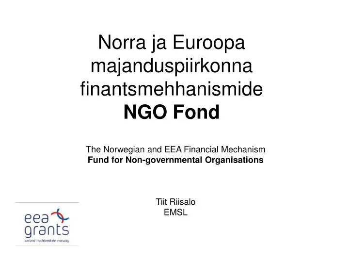 norra ja euroopa majanduspiirkonna finantsmehhanismide ngo fond