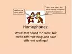 Homophones: - slide 1