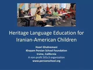 Heritage Language Education for Iranian-American Children