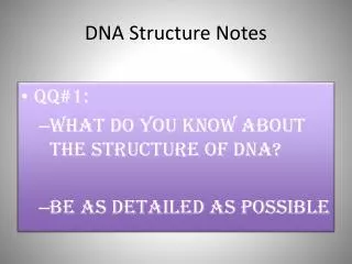 DNA Structure Notes