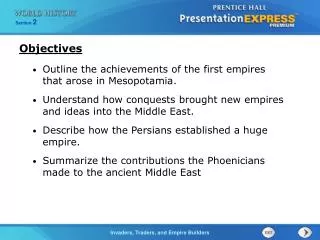Outline the achievements of the first empires that arose in Mesopotamia.