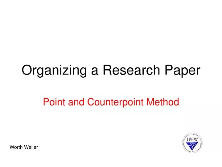 organizing a research paper