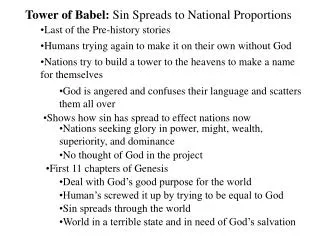 Tower of Babel: Sin Spreads to National Proportions