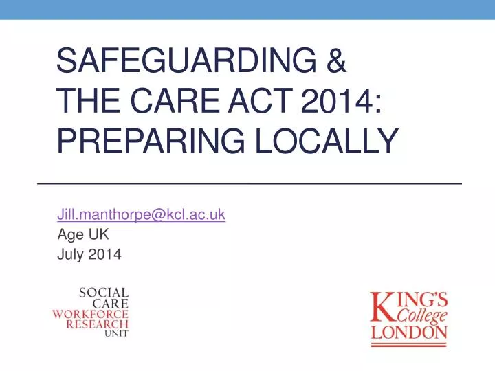 safeguarding the care act 2014 preparing locally