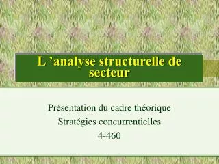 l analyse structurelle de secteur