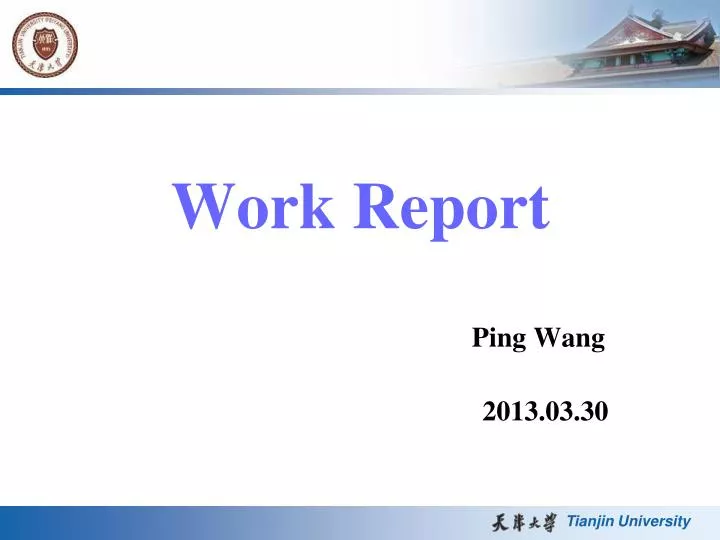 work report