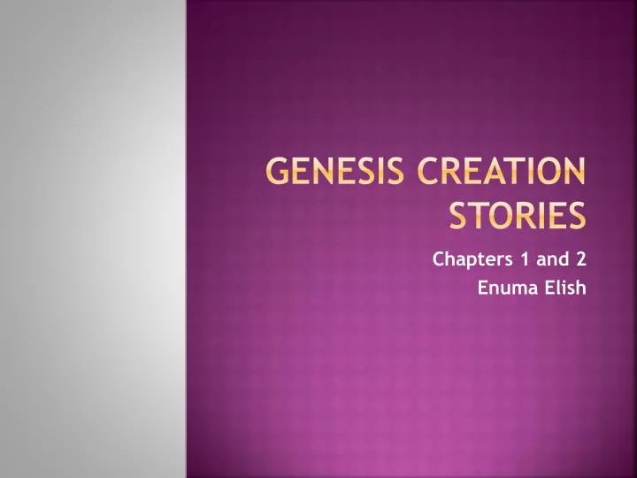 genesis creation stories