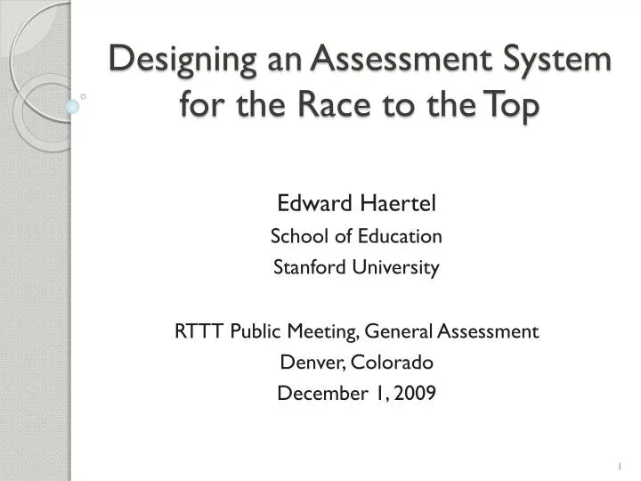 designing an assessment system for the race to the top