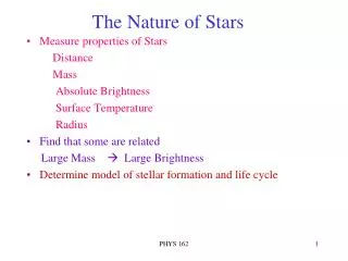 The Nature of Stars