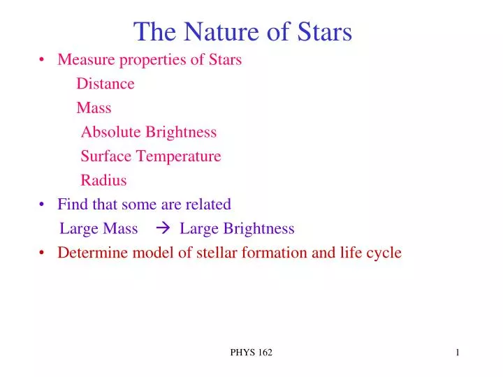 the nature of stars