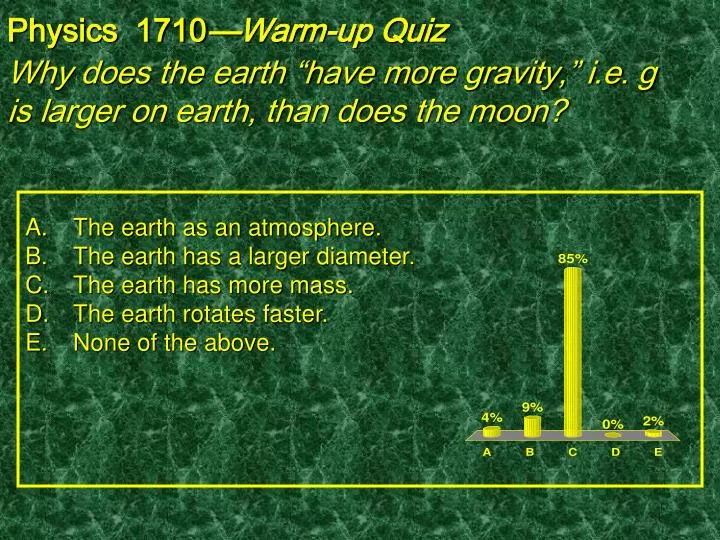 why does the earth have more gravity i e g is larger on earth than does the moon