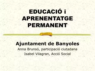 educaci i aprenentatge permanent
