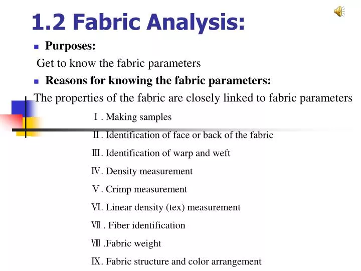 1 2 fabric analysis