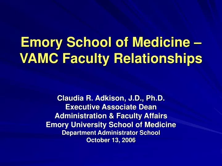 emory school of medicine vamc faculty relationships
