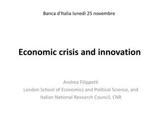Economic crisis and innovation