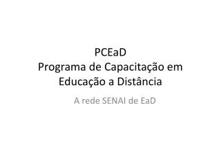 pcead programa de capacita o em educa o a dist ncia