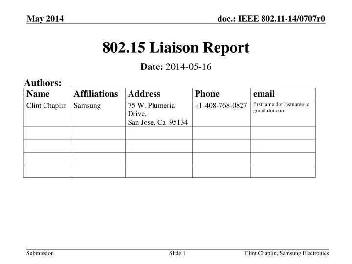 802 15 liaison report