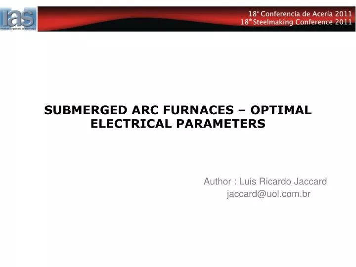 submerged arc furnaces optimal electrical parameters