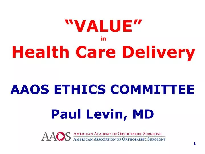 value in health care delivery