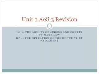 Unit 3 AoS 3 Revision